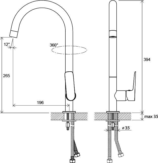 Смеситель для кухонной мойки Ravak Classic хром  X070085 - 1