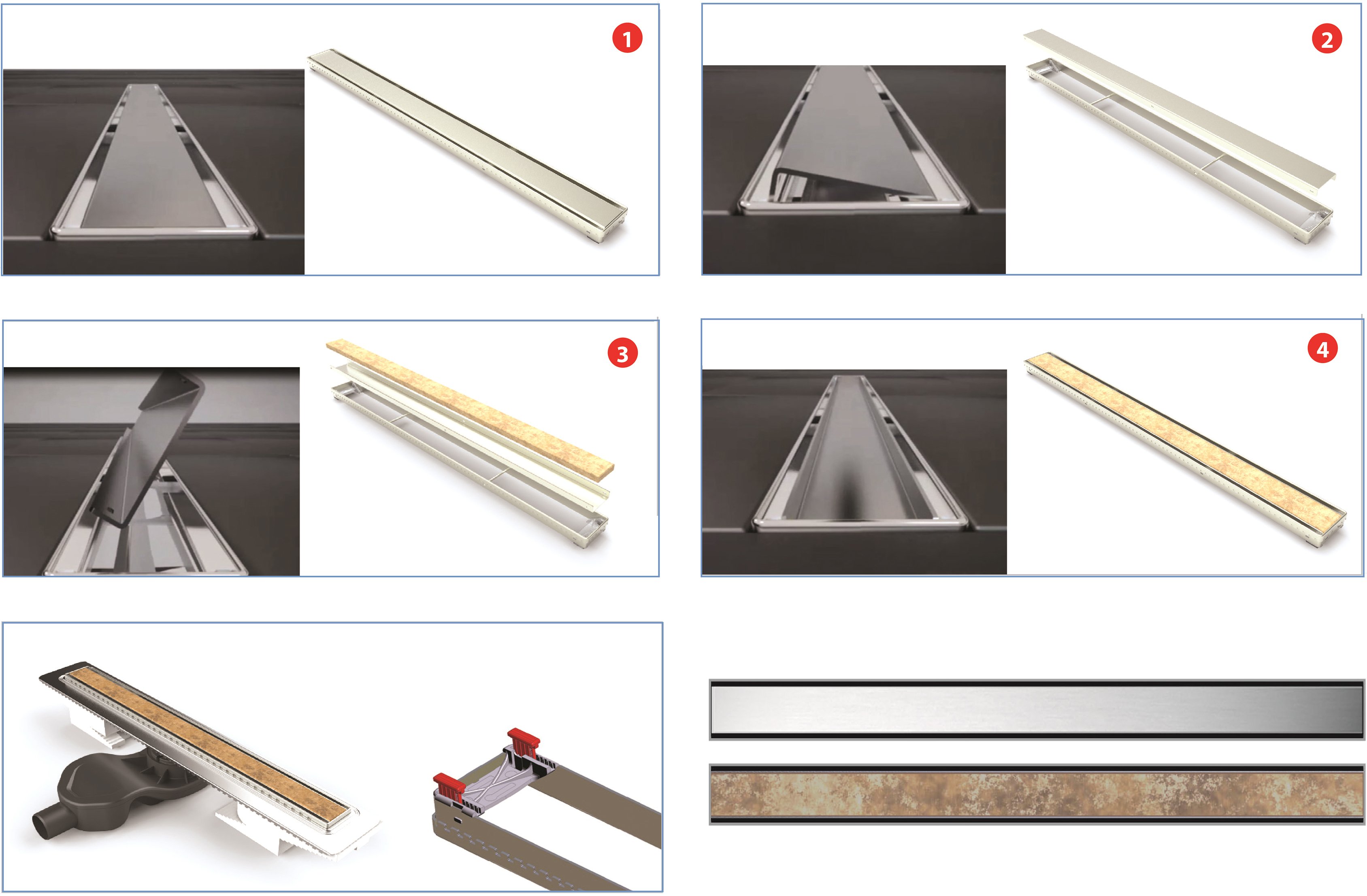 Душевой лоток Berges Wasserhaus B1 Keramik 60 см 091117 - 10