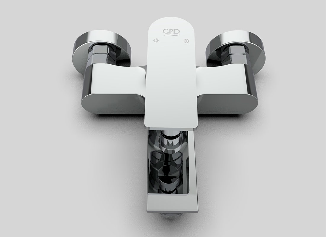 Смеситель для ванны с душем GPD Provido хром MBB155 - 3
