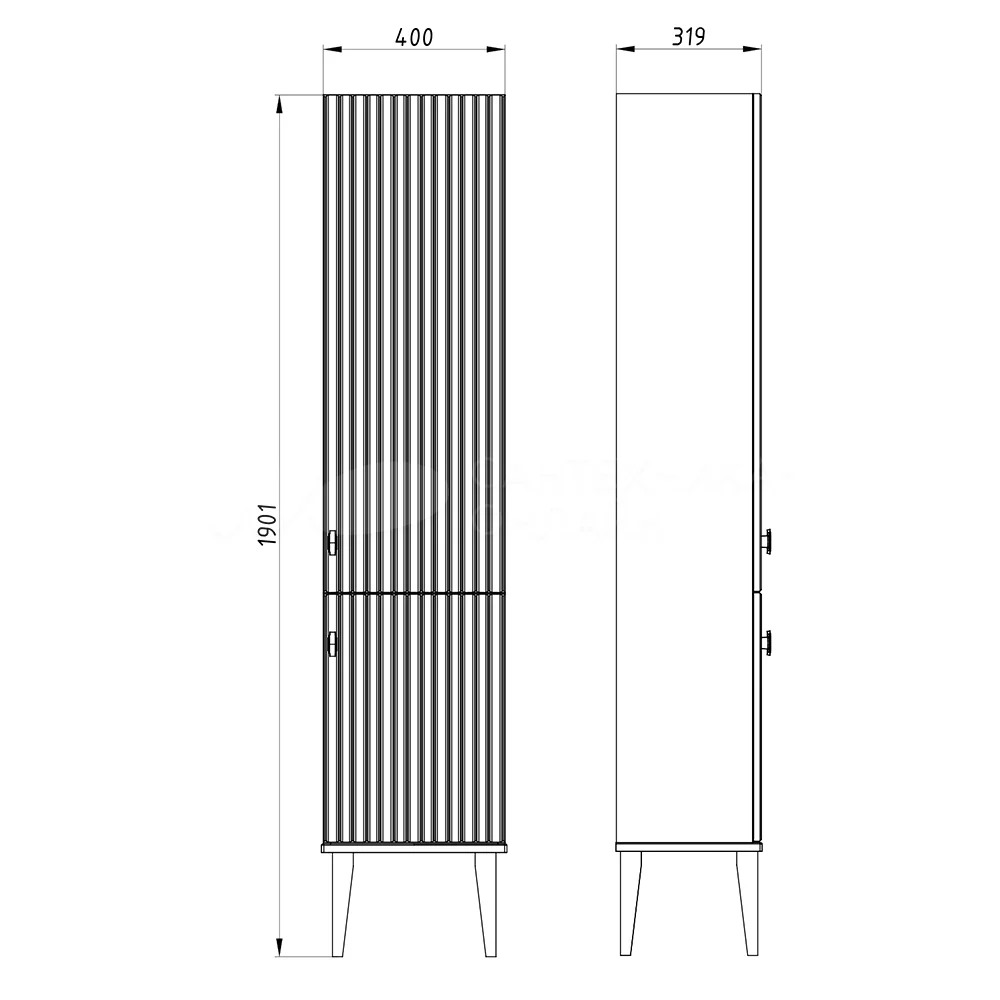 Шкаф-пенал для ванной с зеркалом ASB-Woodline Федерика белый 80446 - 2