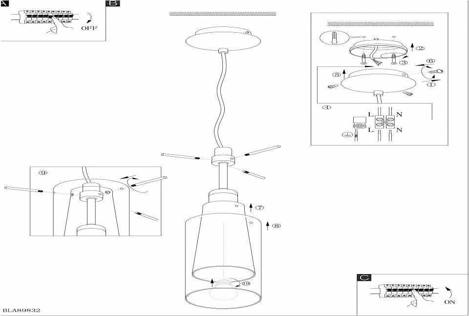 Подвесной светильник Eglo ПРОМО Pinto Nero 90304 - 1