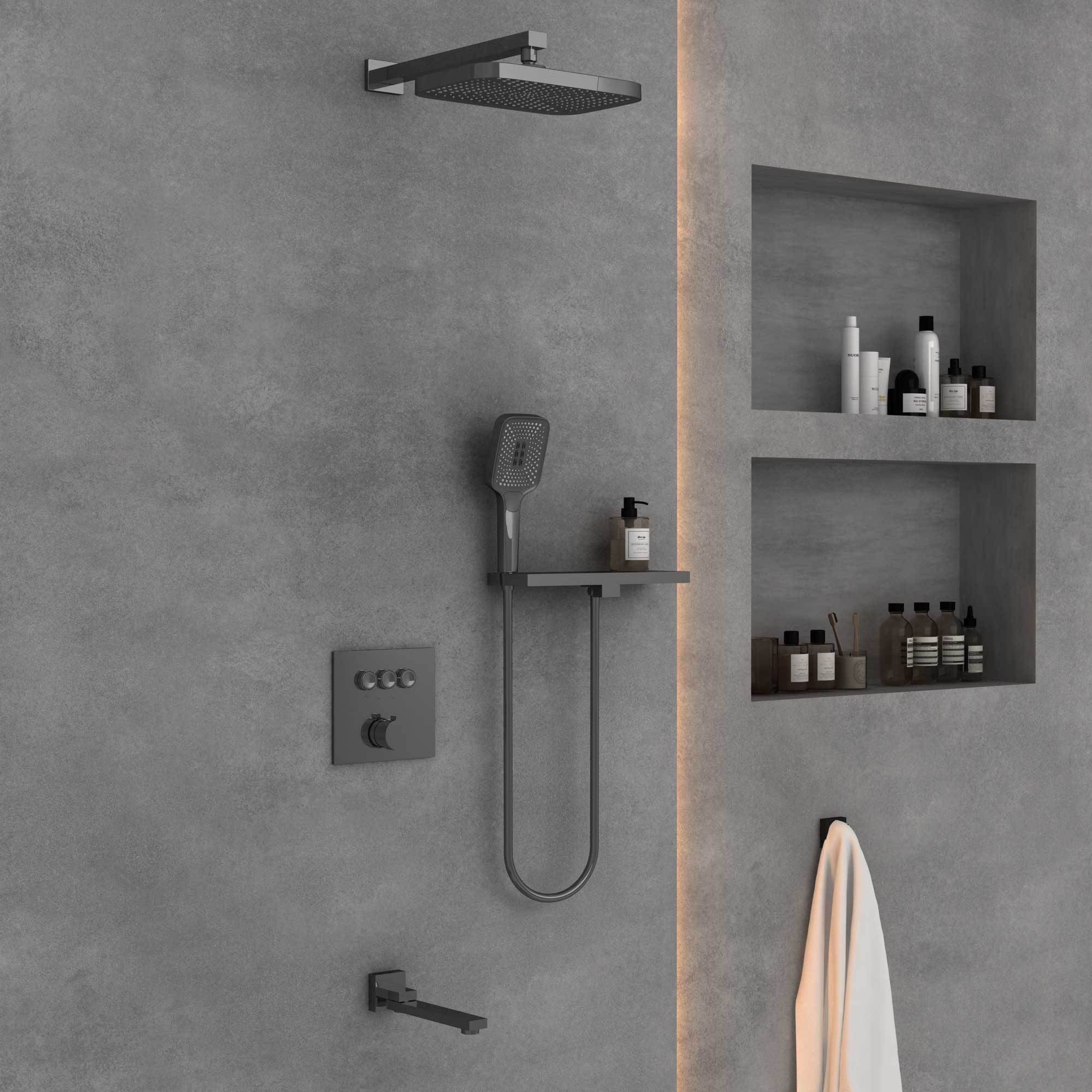 Душевой комплект Vincea с термостатом сталь VSFW-4311RGM - 0