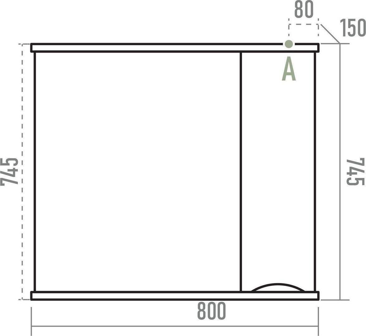 Зеркало-шкаф Misty Атлантик 80 L белый с подсветкой  П-Атл-4080-010Л - 4