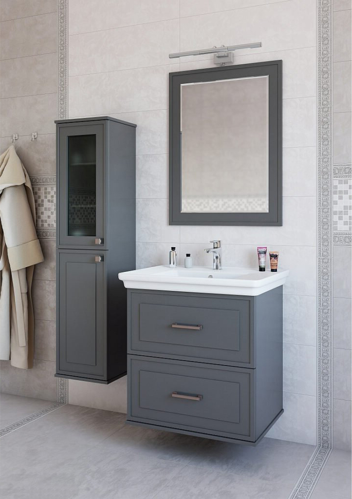 Шкаф-пенал Sanflor Модена L, серый C03247 - 1