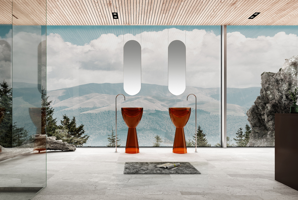 Раковина напольная ABBER Kristall 45 коричневый  AT2703Opal - 1