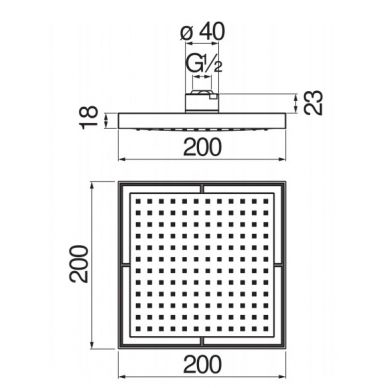 Верхний душ Nobili 20 хром  AD139/17CCR - 1