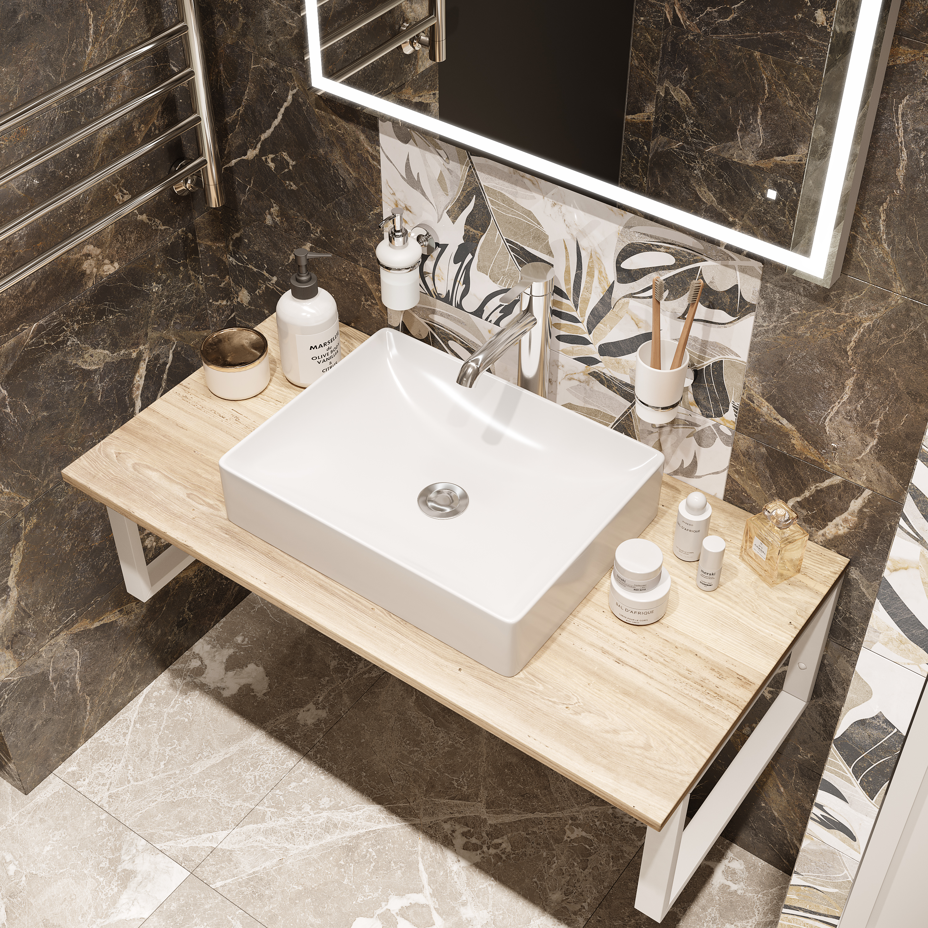 Раковина STWORKI накладная 50 3050-KL белый глянец - 3