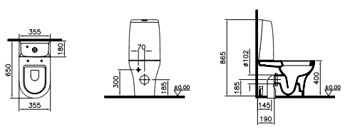 Напольный унитаз Vitra Zentrum  5780B003-0585 - 1