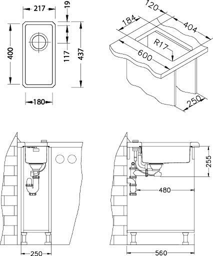 Дополнительная мойка Alveus Kombino Monarch 10 золото 1120360 - 2