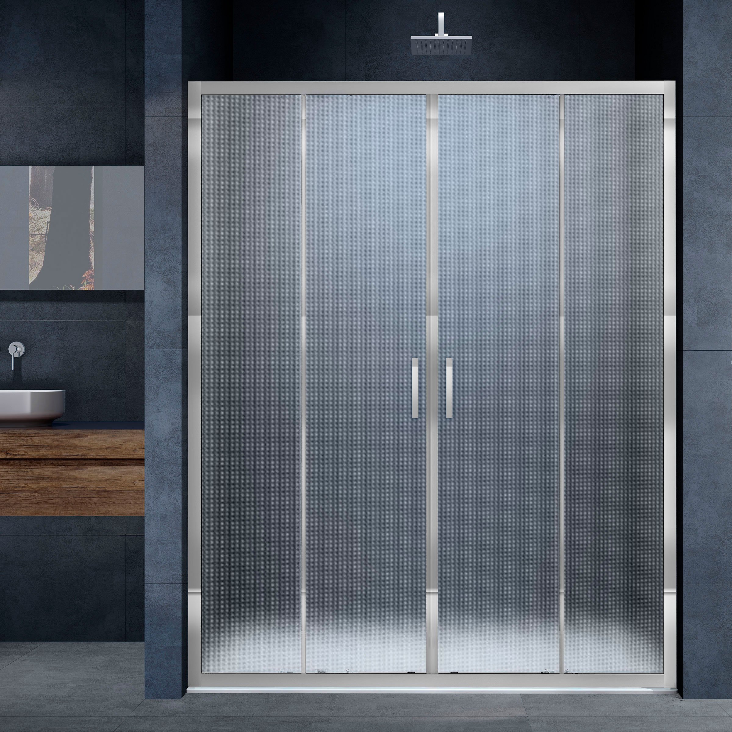 Душевая дверь в нишу Vincea Alpha VDS-3AL2180MT 180 см, стекло текстурное, хром - 0