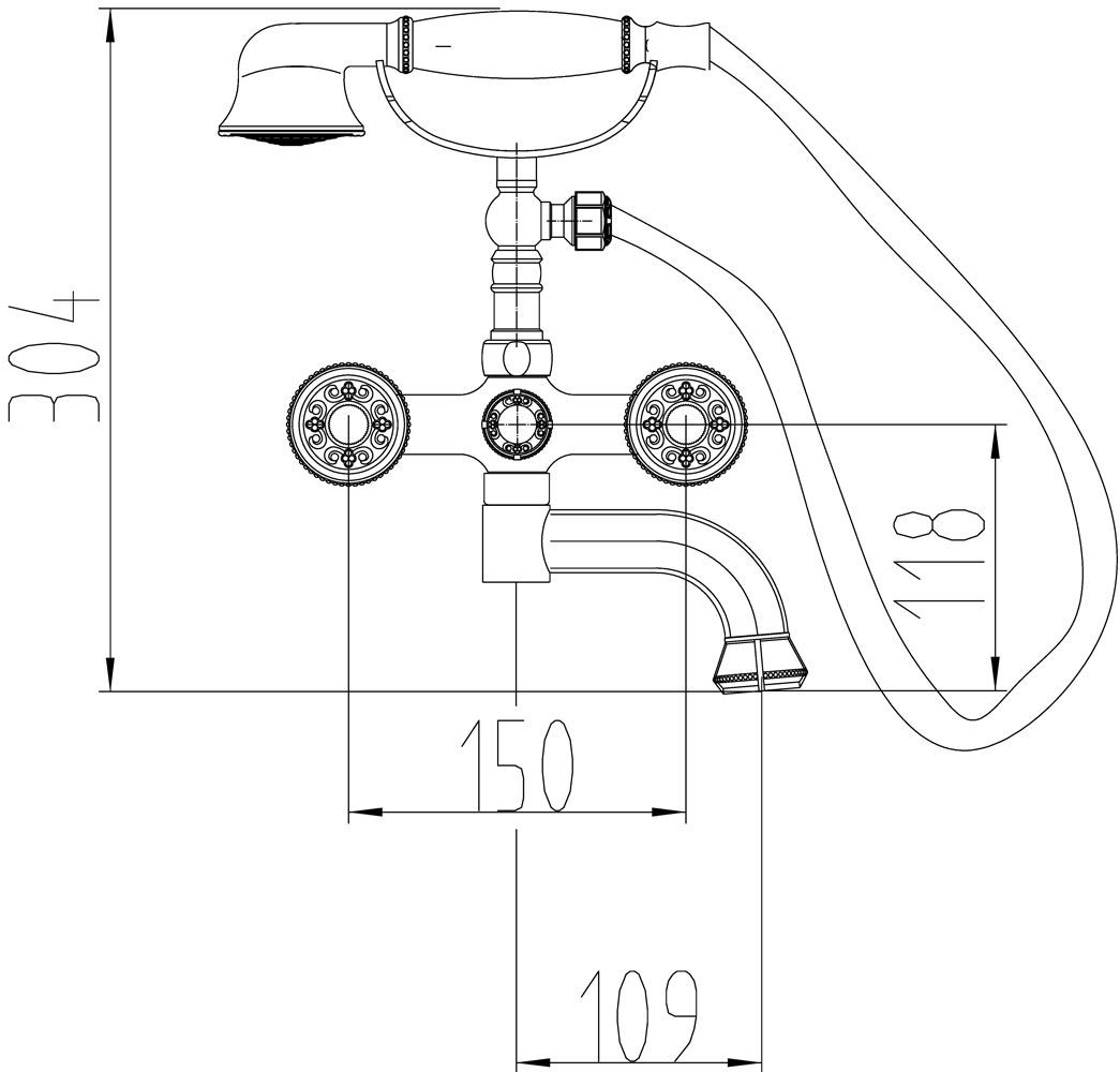 Смеситель Milacio Almeria MC.301.SL для ванны с душем - 2