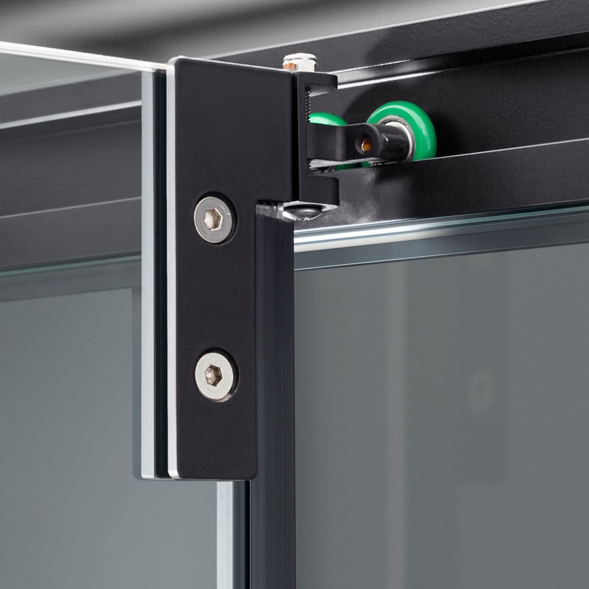 Душевой уголок Vincea Stile 90х90 R профиль черный стекло прозрачное VSS2-2ST9090CLB-R - 4