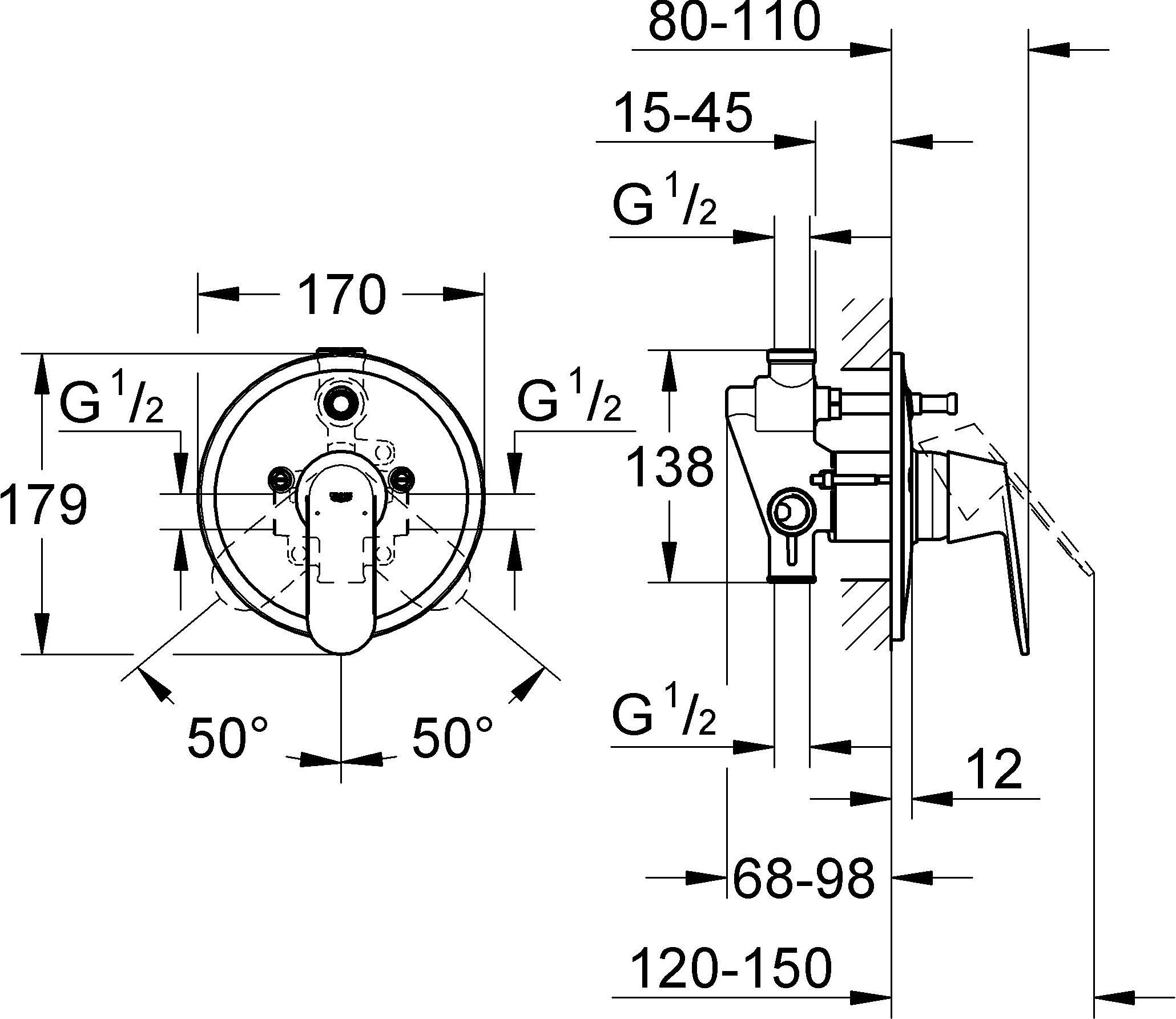 Смеситель Grohe Eurosmart Cosmopolitan 32879000 С ВНУТРЕННЕЙ ЧАСТЬЮ - 2