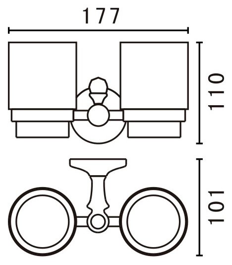 Стакан Art&Max Antic Crystal двойной AM-E-2688SJ-Br - 2