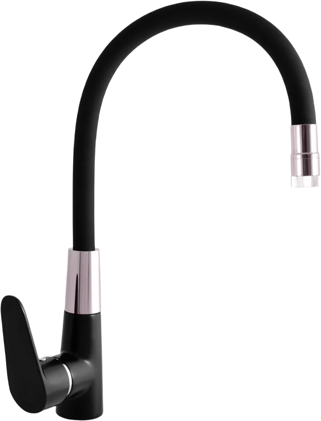 Смеситель для кухни Rav Slezak Amur с гибким изливом черный матовый - хром AM719.5/11CMATC - 0