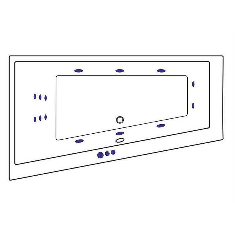Акриловая ванна Excellent Sfera Slim 170х100 левая белая бронза с гидромассажем WAEX.SFL17S.SMART.BR - 1