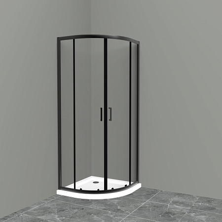 Душевой уголок BelBagno Uno 100х100 черный, матовый  UNO-195-R-2-100-C-NERO - 0