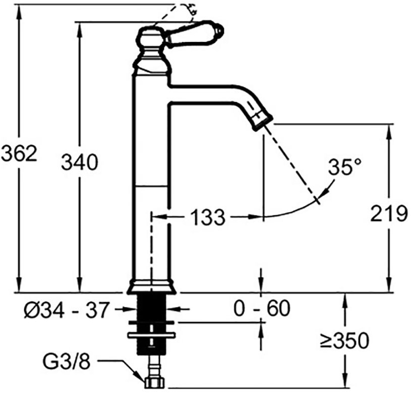 Смеситель для раковины Jacob Delafon Louise черный матовый E24361-BL - 2