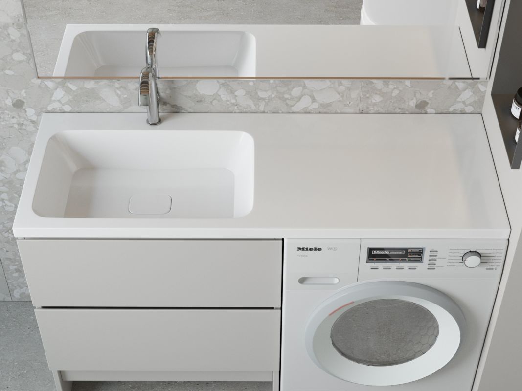 Раковина Stella Polar Kamilla 130 L на стиральную машину белый 4627173210591 - 2