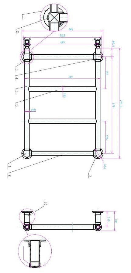 Водяной полотенцесушитель Boheme Palazzo  711 - 1