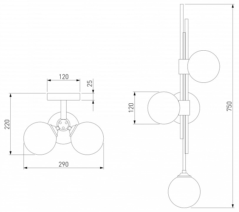 Бра Eurosvet Volver 50383/3 латунь - 2