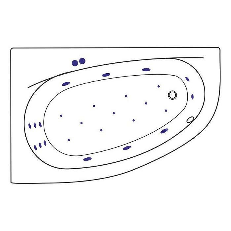Акриловая ванна Excellent Kameleon 170x110 белая бронза левая с гидромассажем WAEX.KML17.ULTRA.BR - 1