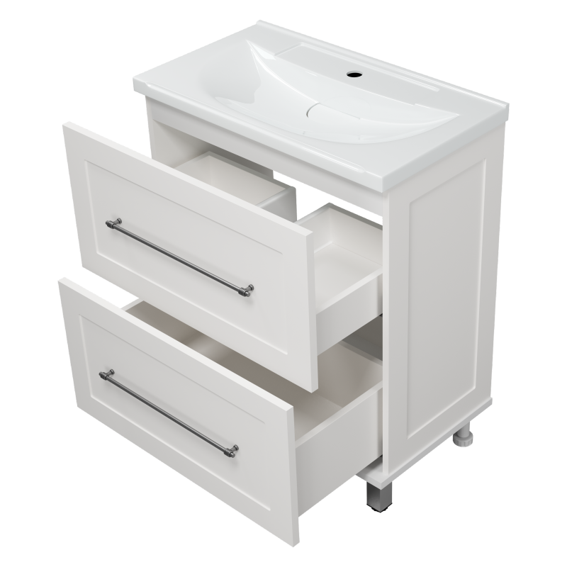 Тумба под раковину напольная Misty Марта 70 белая глянцевая П-Мрт07070-011Пр - 1