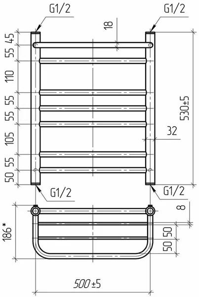 Tera БОГЕМА с полкой ПСБ-30-06 500х600 - 3