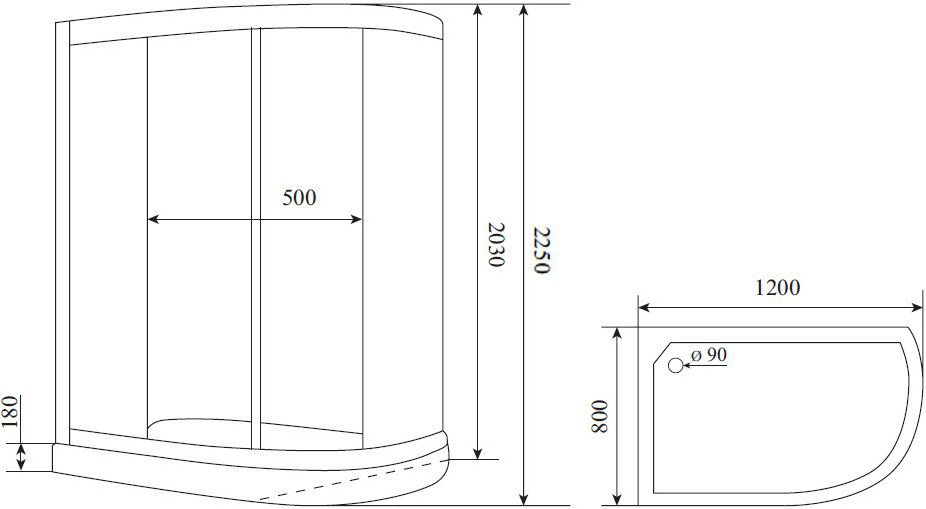 Душевая кабина Timo Premium Ilma-902 L B Black ILMA 902 L B - 1