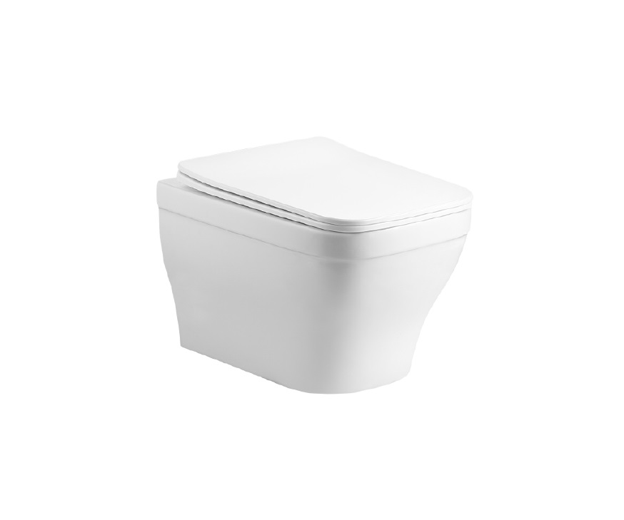 Унитаз подвесной компакт AQUATEK АМАДЕО 490*360*320 мм, безободковый, тонкое сиденье с механизмом плавного закрывания, крепеж AQ1180-00 - 0