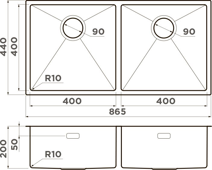 Мойка кухонная Omoikiri Taki нержавеющая сталь  4993791 - 1