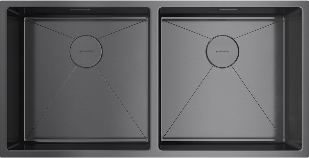 Мойка кухонная Omoikiri Taki 86-2 вороненая сталь 4993793 - 0