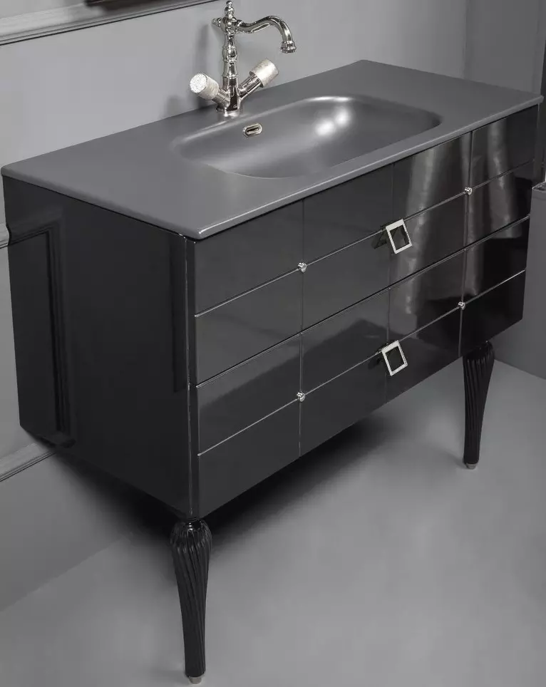 Тумба под раковину Armadi Art Vallessi Avangarde Piazza 100 черный - хром 841-100-BCR - 0