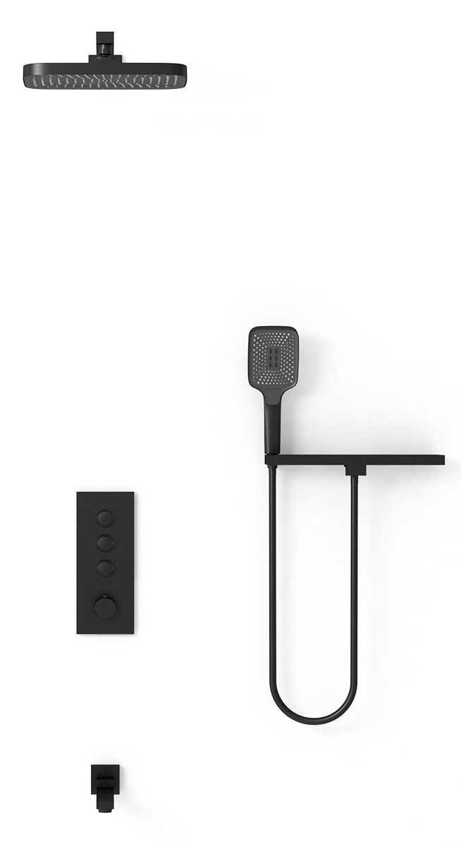 Душевой комплект Vincea с термостатом черный матовый VSFW-431T1RMB - 1