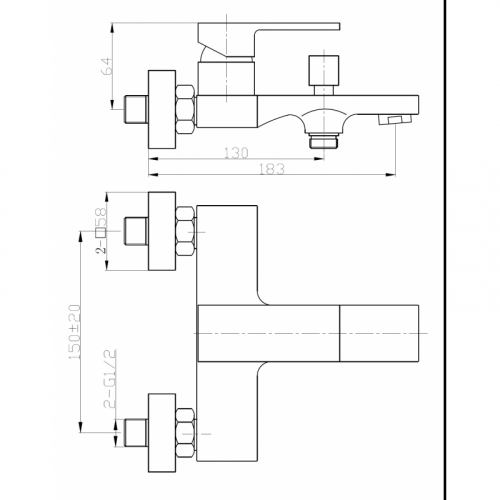 Смеситель для ванны WeltWasser WW MX KASSEL 703 хром  10000001979 - 1
