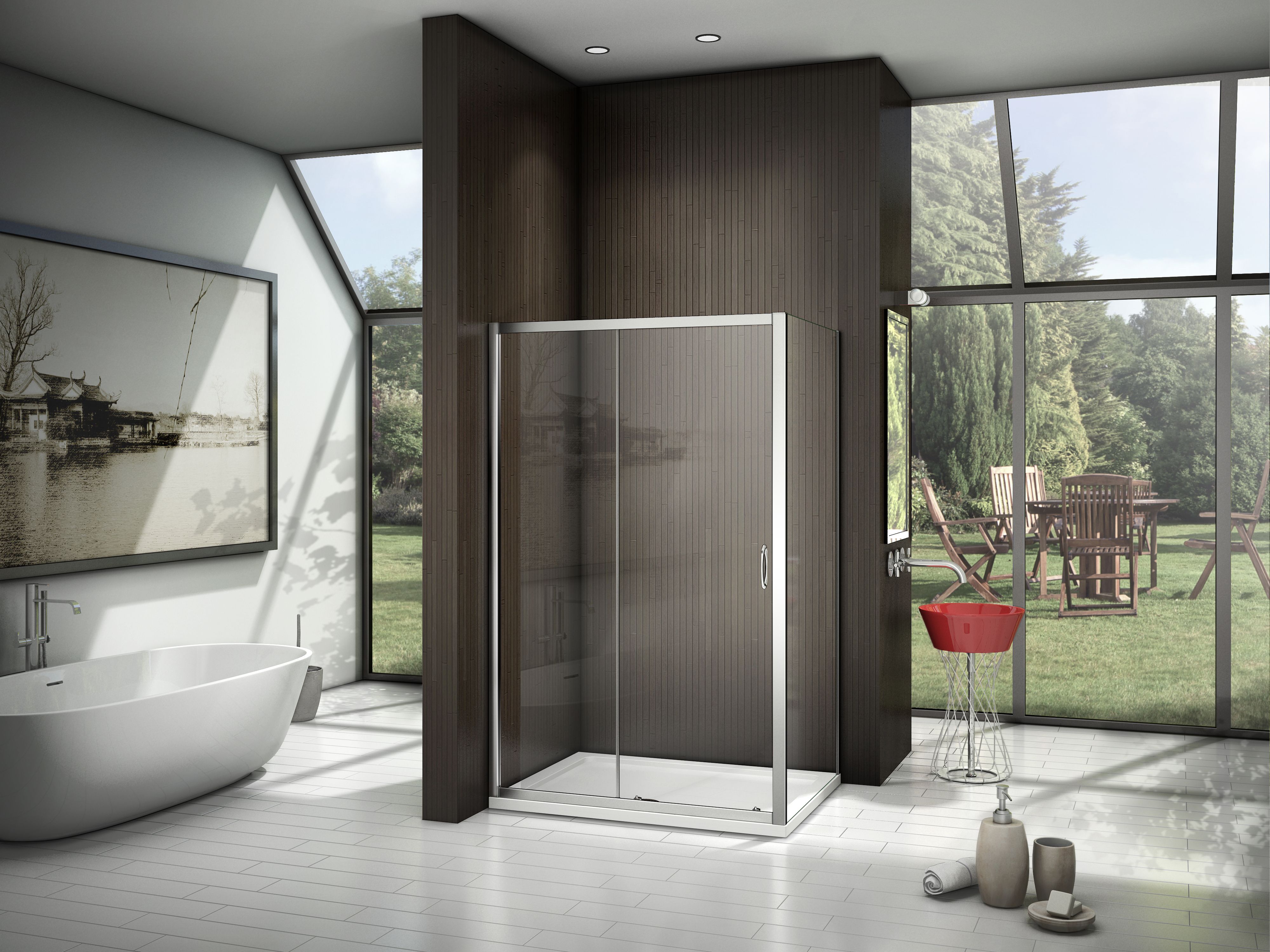 Душевой уголок Good Door Latte WTW+SP-C-WE 120x80 - 1