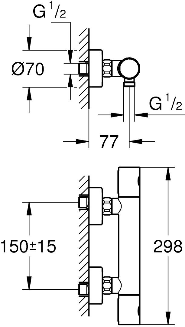 Термостат Grohe Grohtherm 800 Cosmopolitan 34765000 для душа - 1
