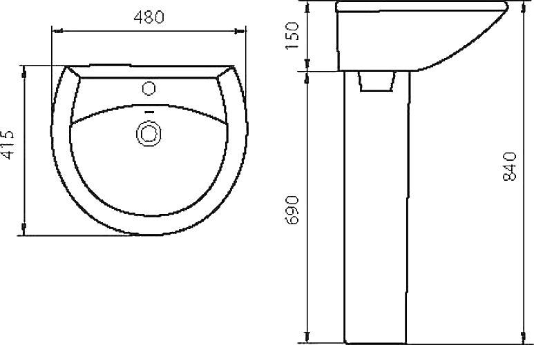 Подвесная раковина Sanita Аттика  ATC46SAWB01 - 3