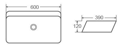 Раковина накладная Ceramalux N 60 белый  2243 - 1