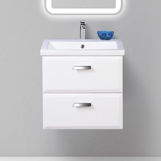 Тумба с раковиной Style Line Лотос 70 Люкс Plus подвесная, белая - 0