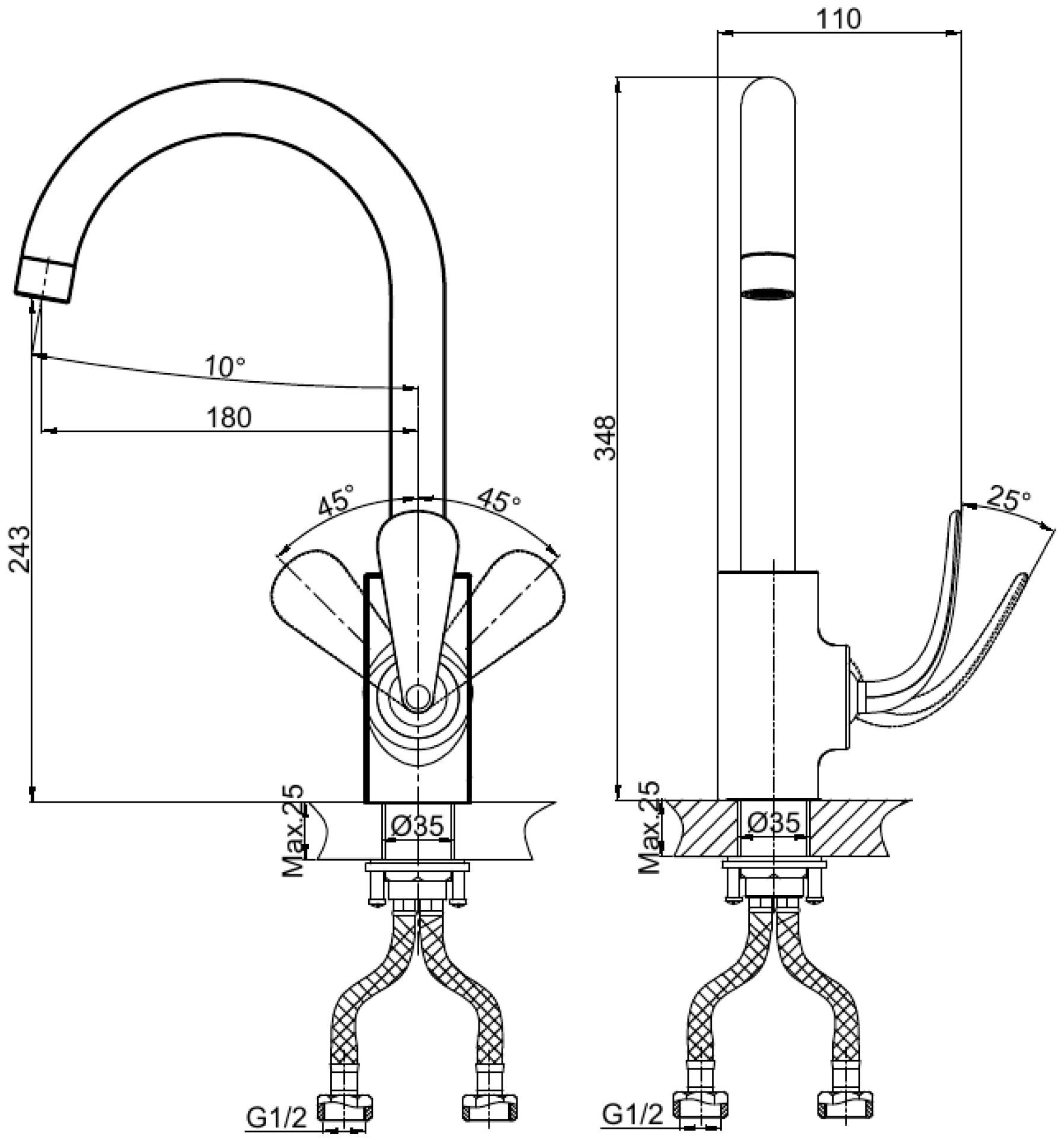Смеситель для кухни D&K DA1022441 - 1