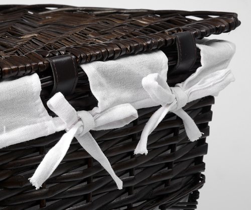 Корзина для белья Wasserkraft Salm WB-270-M темно-коричневая, средняя, угловая - 3