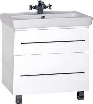 Тумба с раковиной Misty Елена 80 белая, с 2-мя ящиками - 0