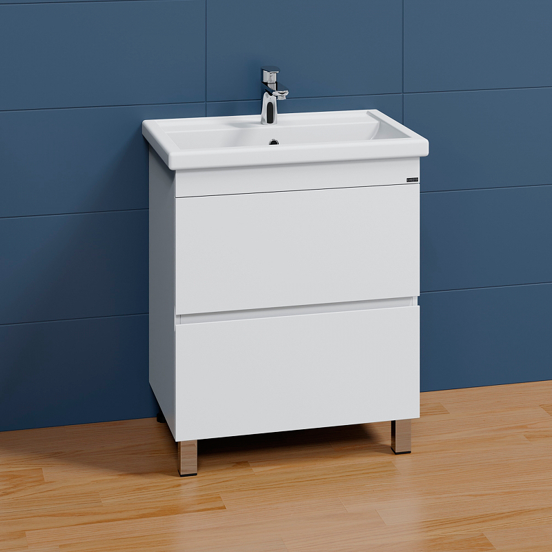 Тумба с раковиной напольная Санта Марс 70 белый - 0