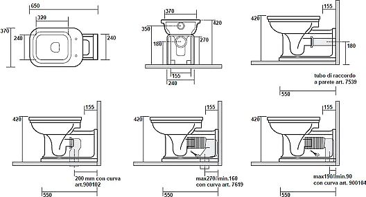 Унитаз приставной Kerasan Waldorf 65 см - 4