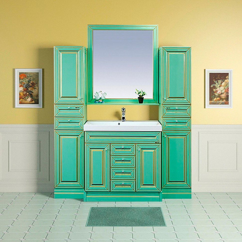 Мебель для ванной Misty Vena 90 салатовая, патина - 0