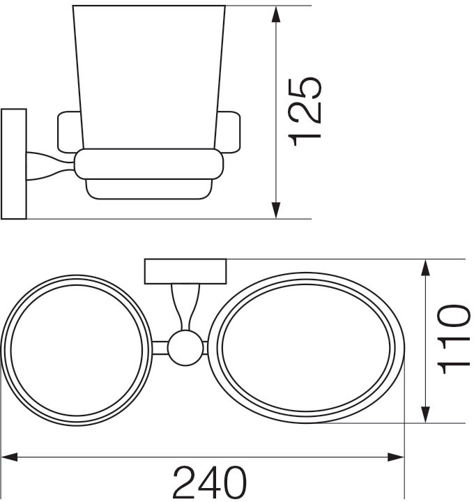 Стакан Veragio Bonjour VR.BNR-7843.BR с мыльницей, бронза - 1