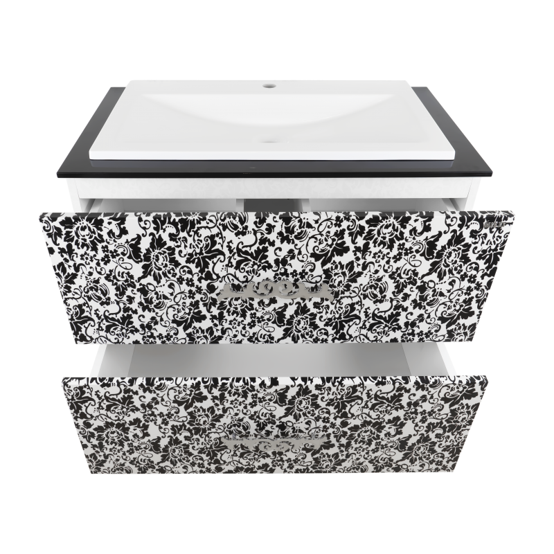 Тумба под раковину Misty Мадлен 80 черно-белая П-Мдб01080-2422Я - 1