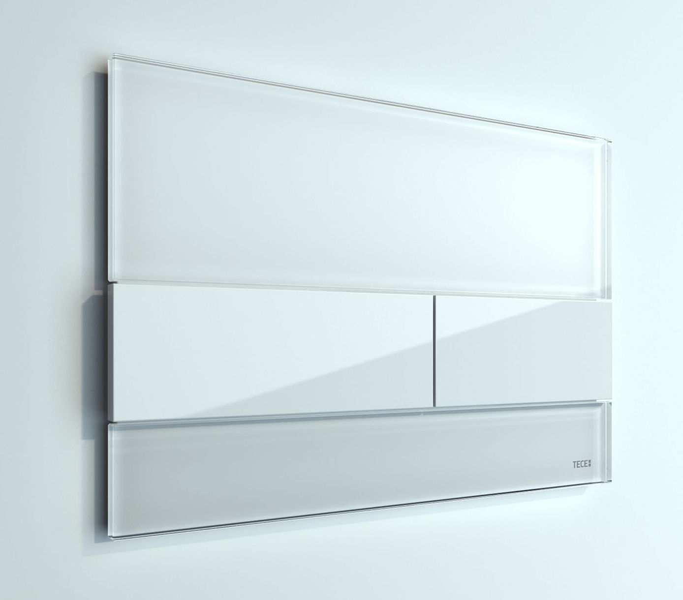 Кнопка смыва TECE Square 9240800 белое стекло, кнопка белая - 1
