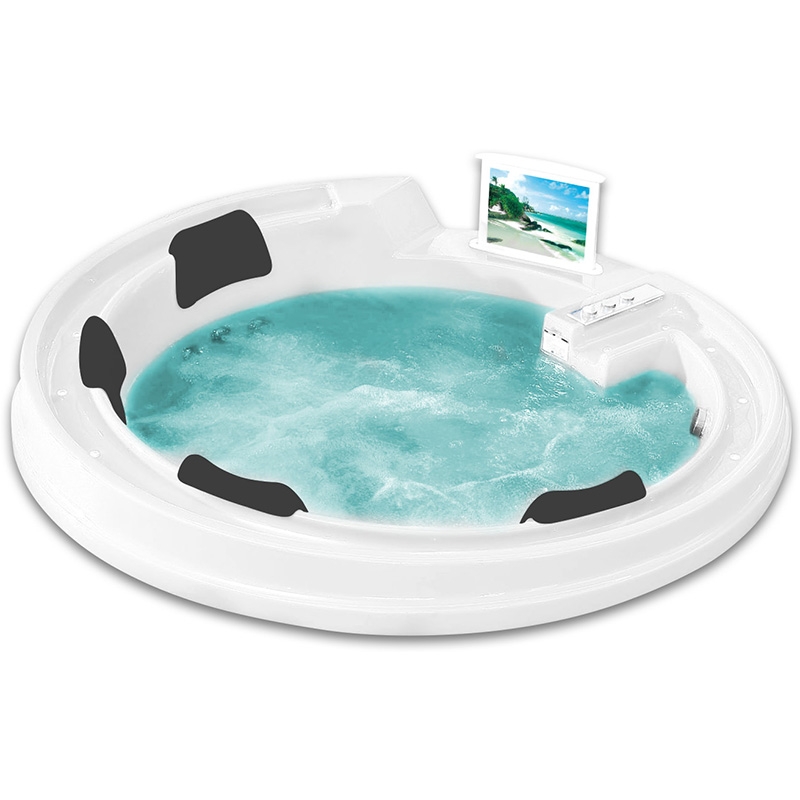 Акриловая ванна Gemy 190х190 белая с гидромассажем G9090 O - 0